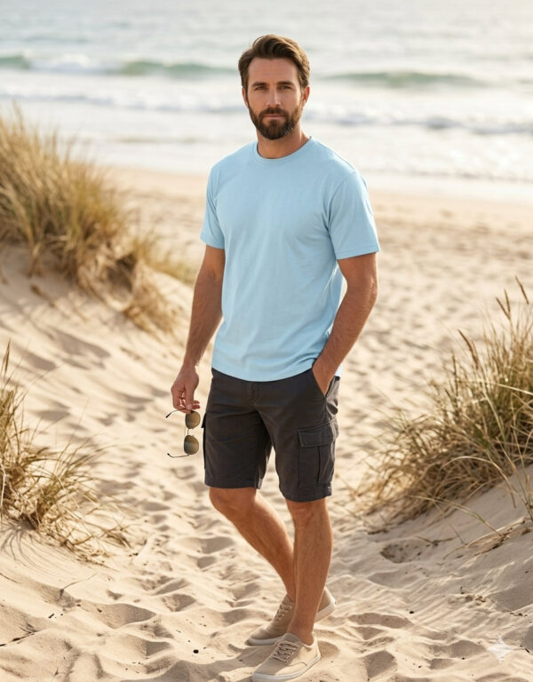 Ecothreadly Classic Crew T Shirt Baby Blue