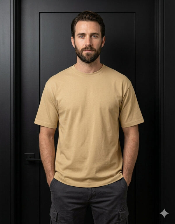 Ecothreadly Classic Crew T Shirt Beige