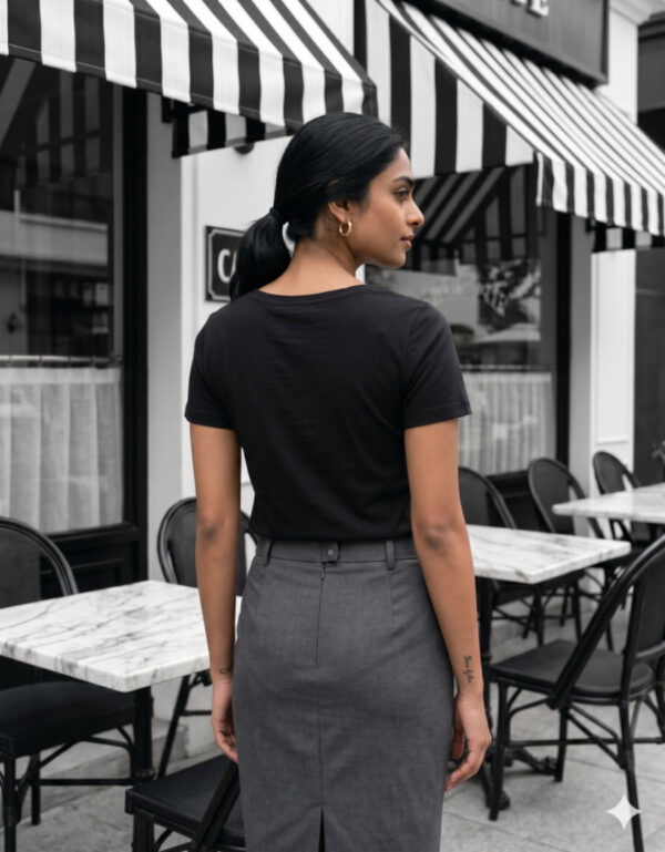 Ecothreadly Classic Crew T Shirt Black Back 1
