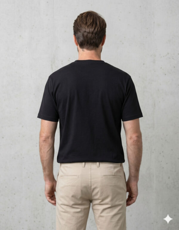 Ecothreadly Classic Crew T Shirt Black Back