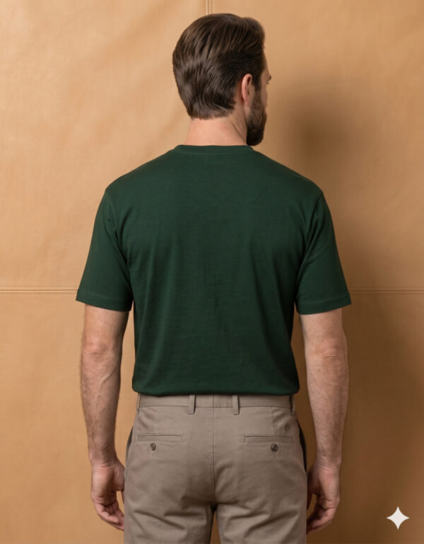 Ecothreadly Classic Crew T Shirt Bottle Green Back