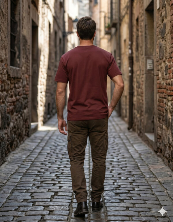 Ecothreadly Classic Crew T Shirt Brick Red Back