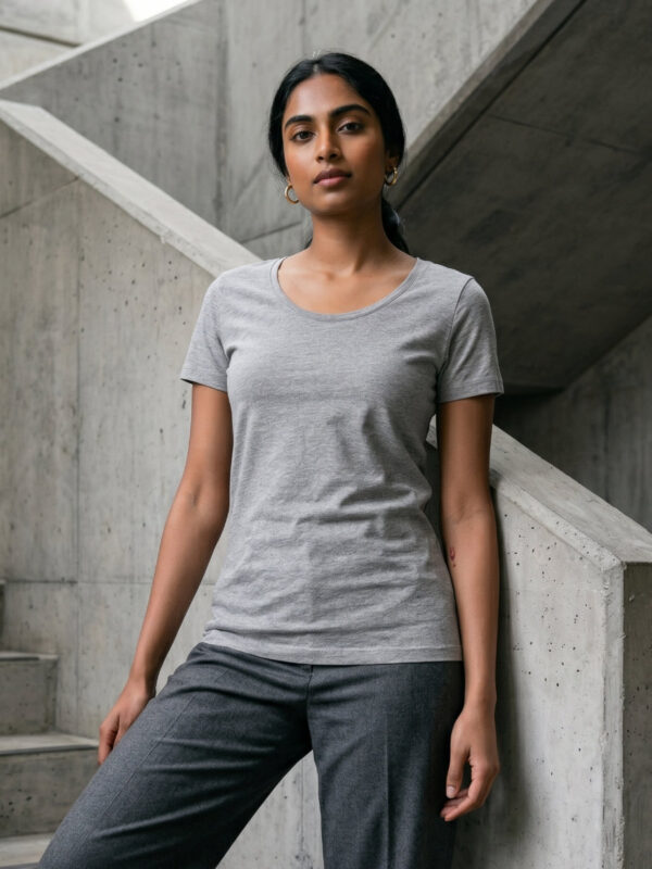 Ecothreadly Classic Crew T Shirt Charcoal Melange 1