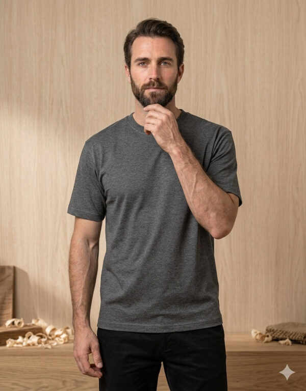 Ecothreadly Classic Crew T Shirt Charcoal Melange