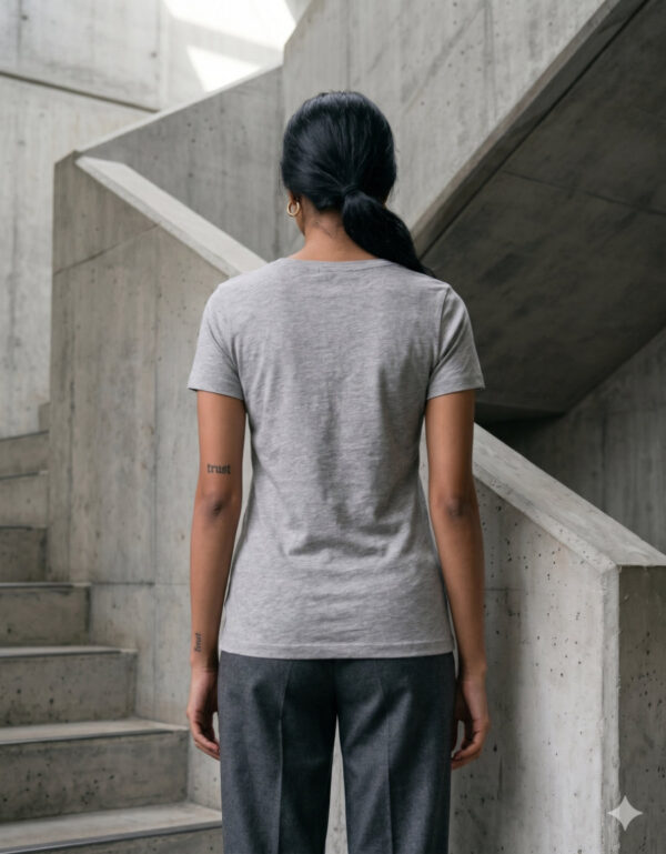 Ecothreadly Classic Crew T Shirt Charcoal Melange Back 1