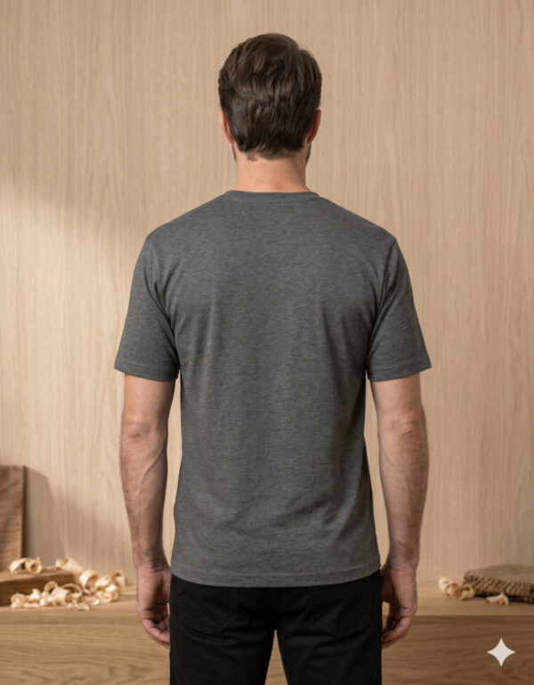 Ecothreadly Classic Crew T Shirt Charcoal Melange Back