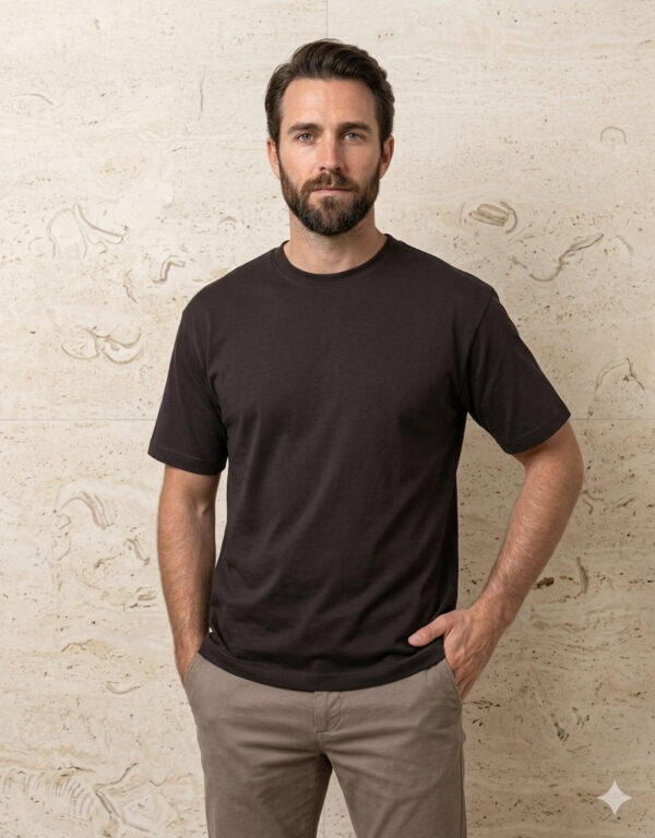 Ecothreadly Classic Crew T Shirt Coffee Brown