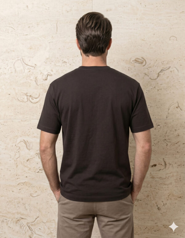 Ecothreadly Classic Crew T Shirt Coffee Brown Back