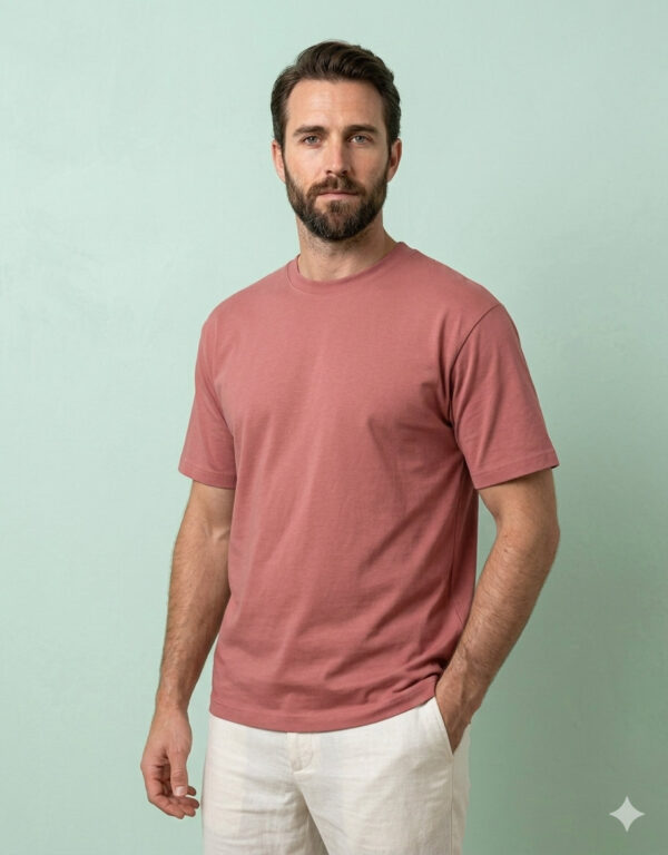 Ecothreadly Classic Crew T Shirt Coral