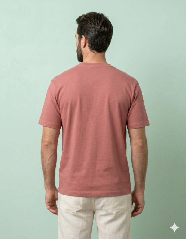 Ecothreadly Classic Crew T Shirt Coral Back