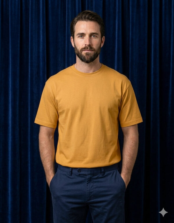 Ecothreadly Classic Crew T Shirt Golden Yellow