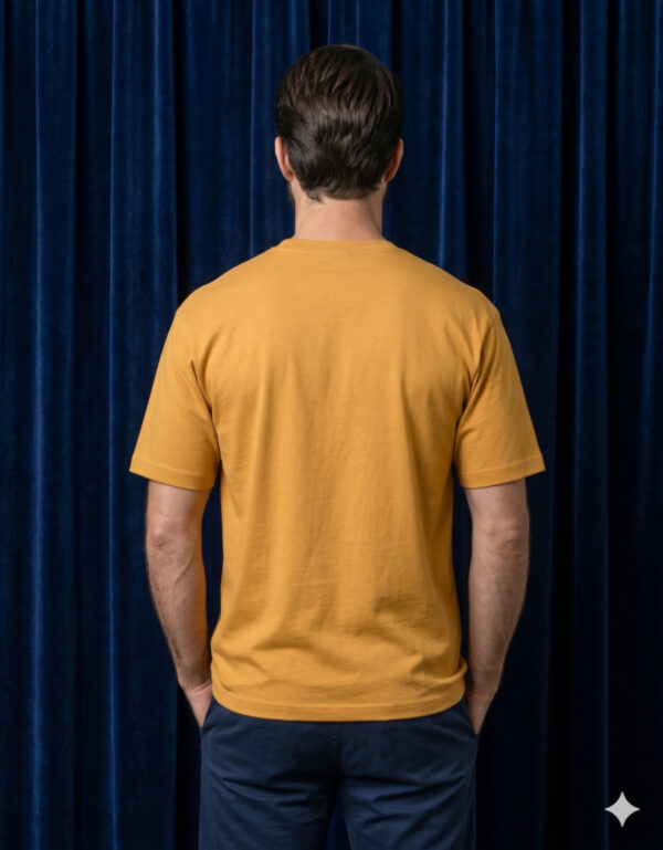 Ecothreadly Classic Crew T Shirt Golden Yellow Back