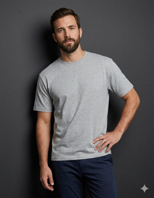 Ecothreadly Classic Crew T Shirt Grey Melange