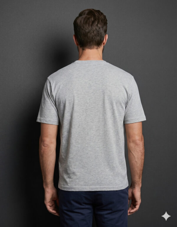 Ecothreadly Classic Crew T Shirt Grey Melange Back