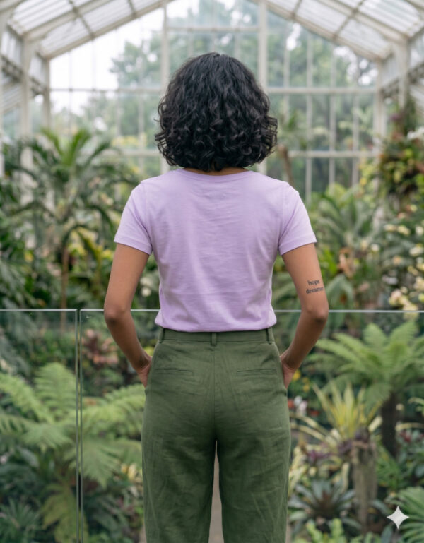 Ecothreadly Classic Crew T Shirt Lavender Back 1