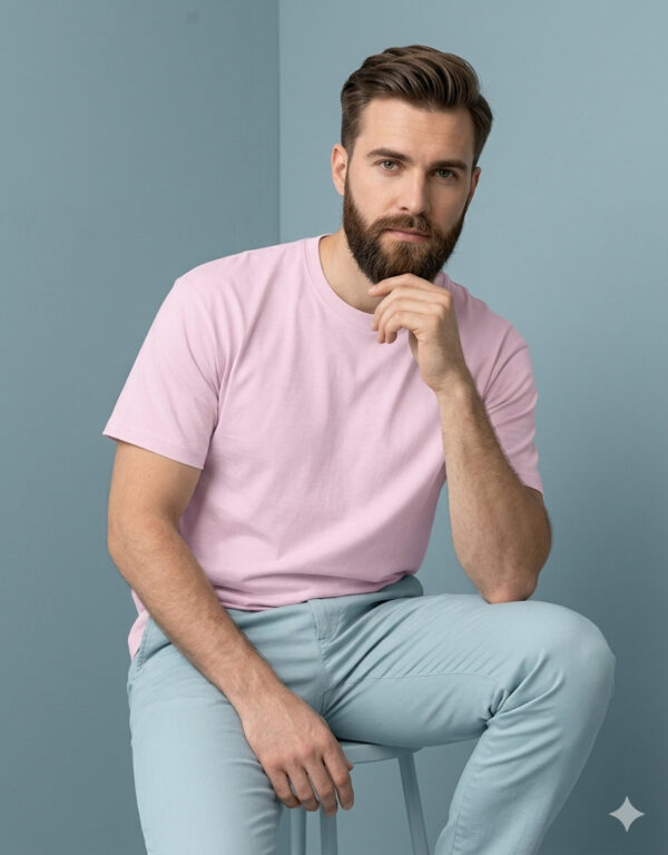 Ecothreadly Classic Crew T Shirt Light Baby Pink