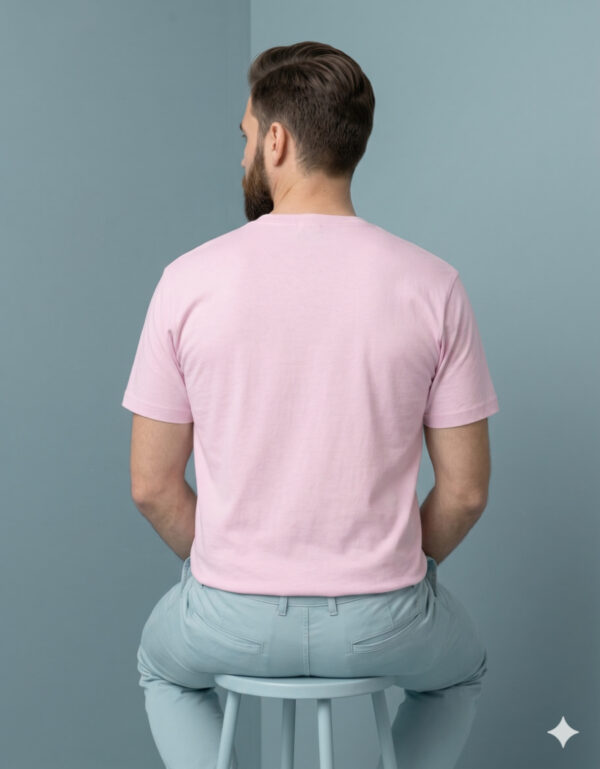 Ecothreadly Classic Crew T Shirt Light Baby Pink Back