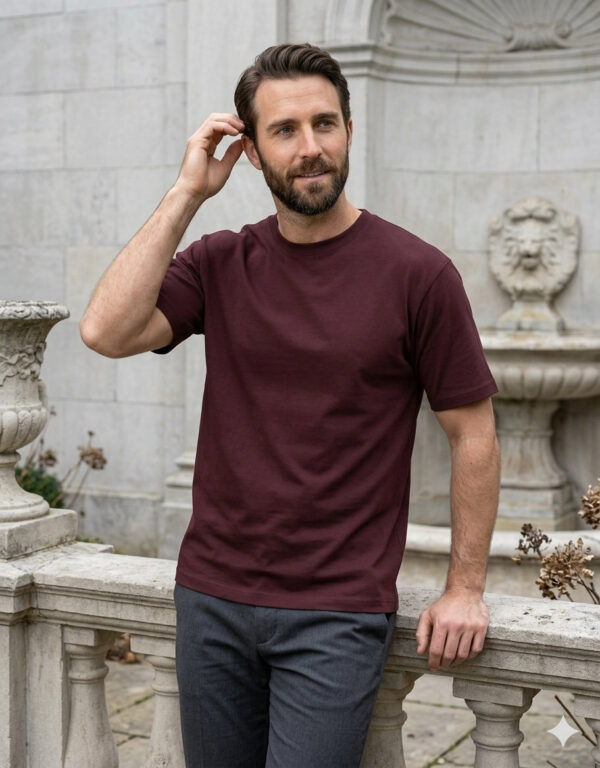 Ecothreadly Classic Crew T Shirt Maroon