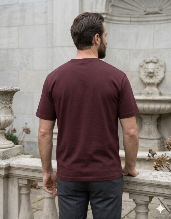 Ecothreadly Classic Crew T Shirt Maroon Back