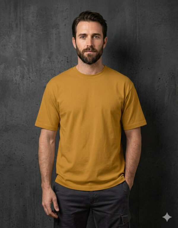 Ecothreadly Classic Crew T Shirt Mustard Yellow