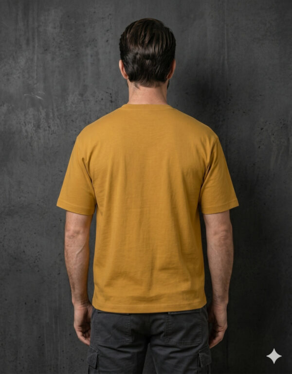 Ecothreadly Classic Crew T Shirt Mustard Yellow Back