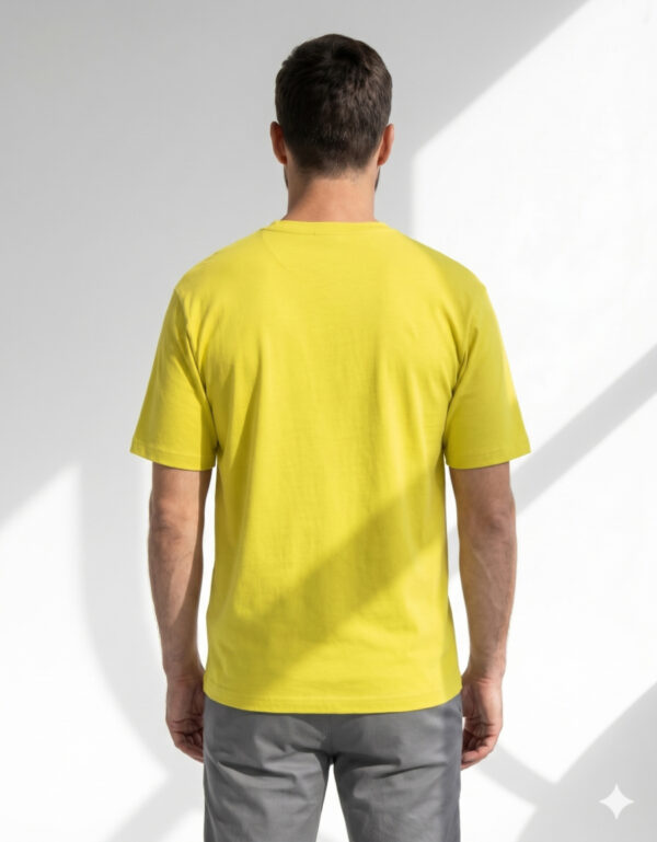 Ecothreadly Classic Crew T Shirt New Yellow Back