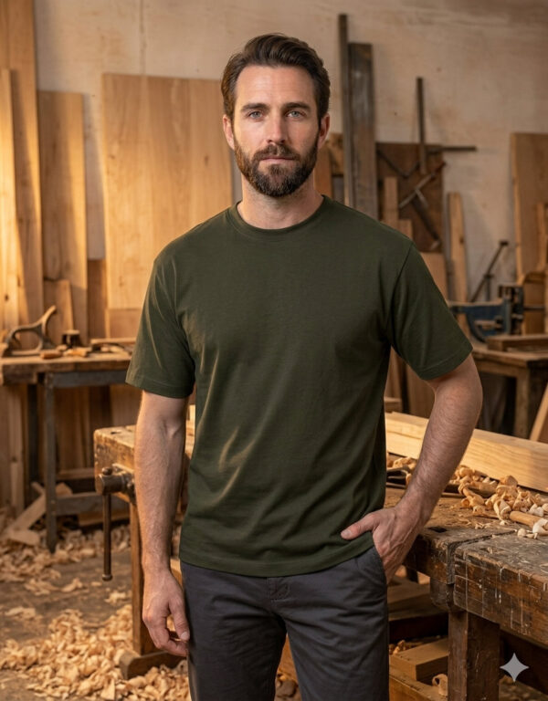 Ecothreadly Classic Crew T Shirt Olive Green