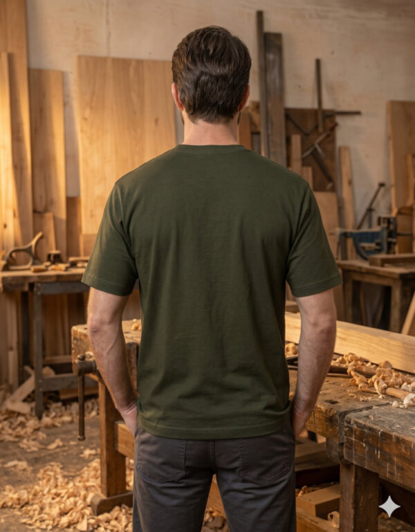 Ecothreadly Classic Crew T Shirt Olive Green Back