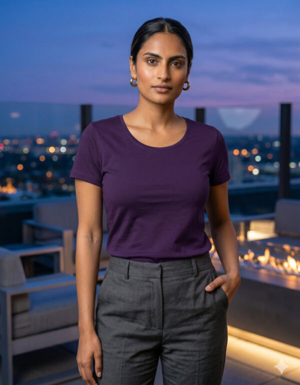 Ecothreadly Classic Crew T Shirt Purple 1