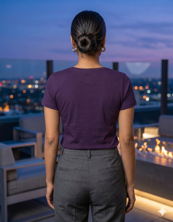 Ecothreadly Classic Crew T Shirt Purple Back 1