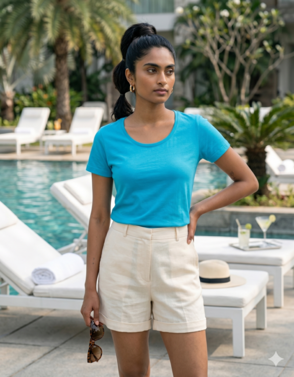 Ecothreadly Classic Crew T Shirt Sky Blue