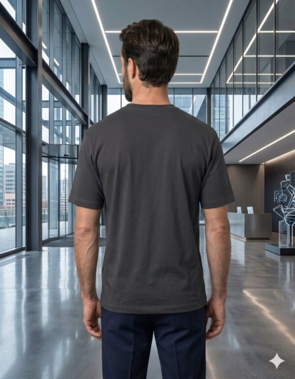 Ecothreadly Classic Crew T Shirt Steel Grey Back