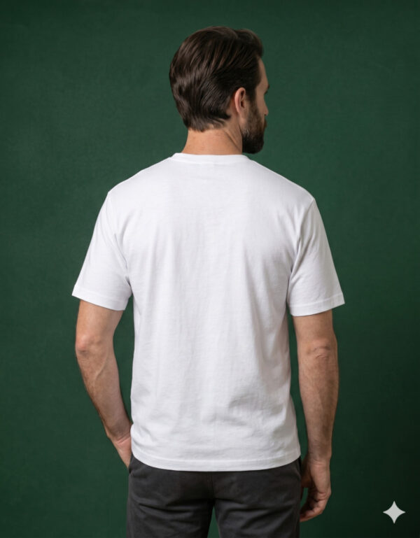 Ecothreadly Classic Crew T Shirt White Back