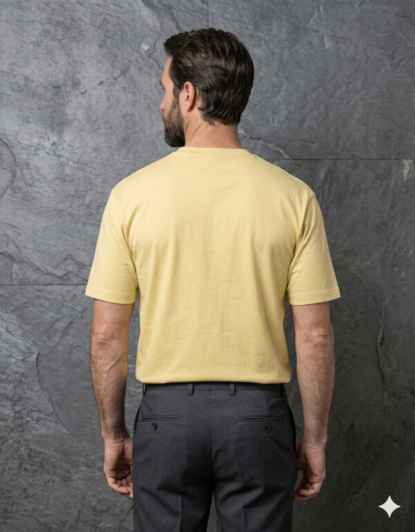 Ecothreadly Classic Crew T Shirt Yellow Back
