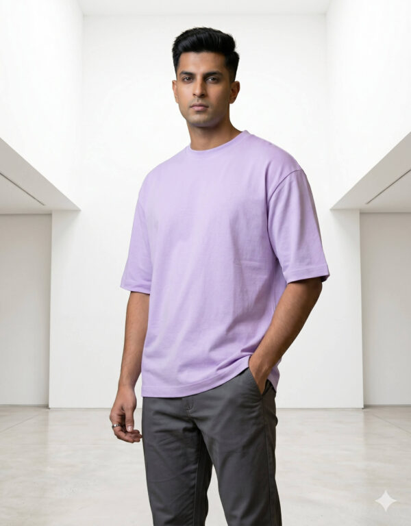 Ecothreadly Unisex Oversized Cotton T-Shirt Lavender
