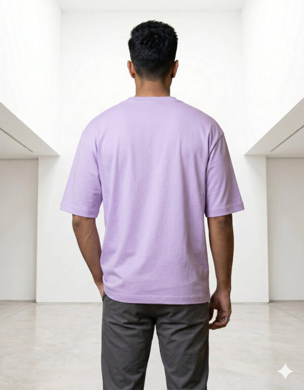 Ecothreadly Unisex Oversized Cotton T-Shirt Lavender Back