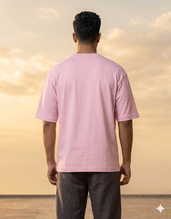 Ecothreadly Unisex Oversized Cotton T-Shirt Light Pink Back