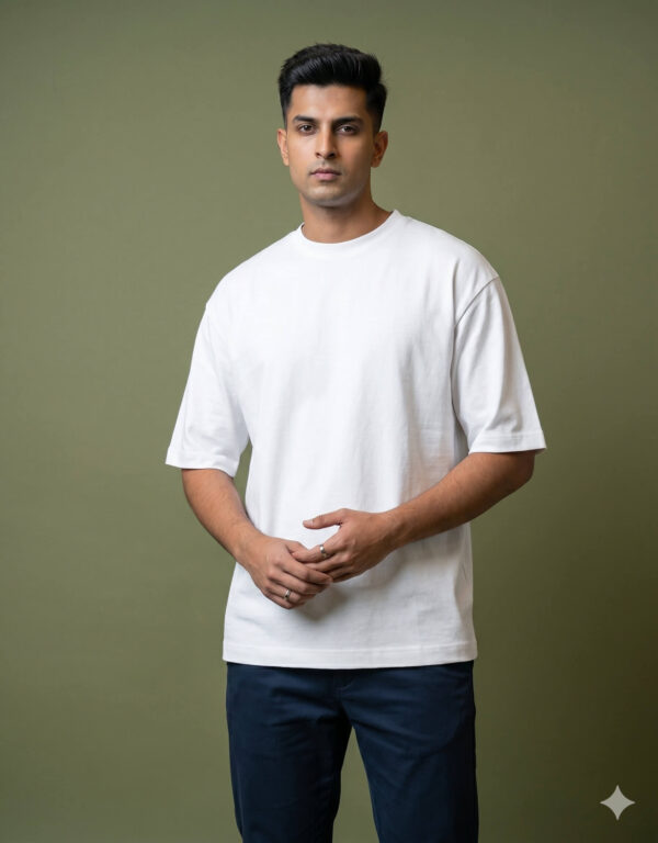 Ecothreadly Unisex Oversized Cotton T-Shirt White