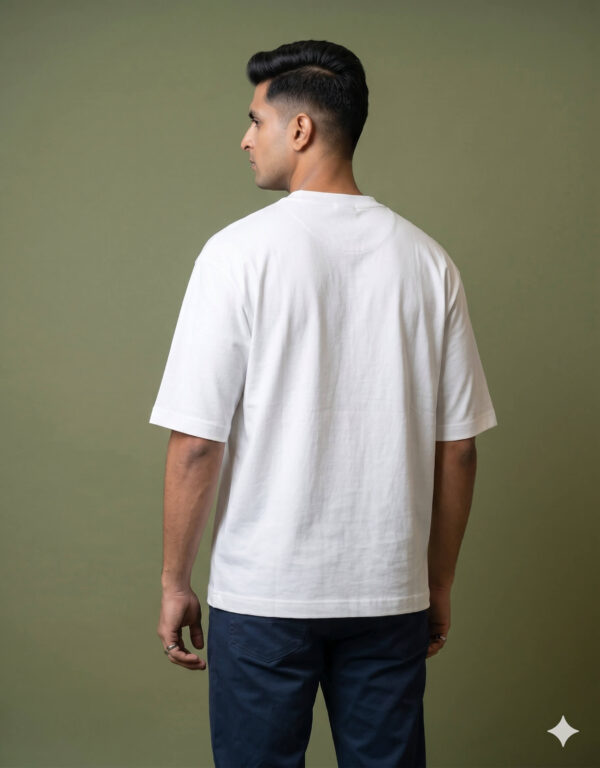 Ecothreadly Unisex Oversized Cotton T-Shirt White Back