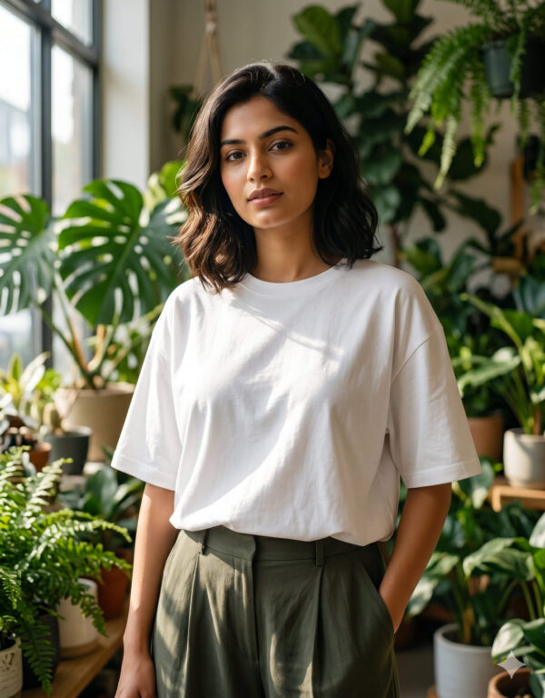 Ecothreadly Unisex Oversized Cotton T-Shirt White F