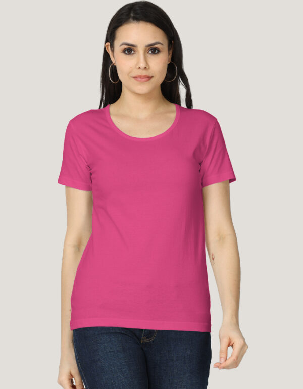 Solid Classic Crew Cotton T-Shirt for Women Dark | Soft, Stylish & Eco-Friendly | Plain