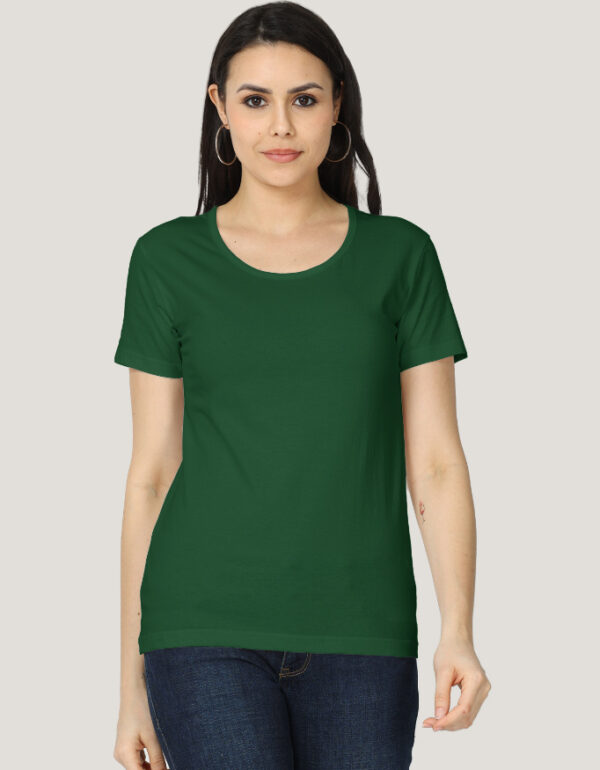 Solid Classic Crew Cotton T-Shirt for Women Dark | Soft, Stylish & Eco-Friendly | Plain