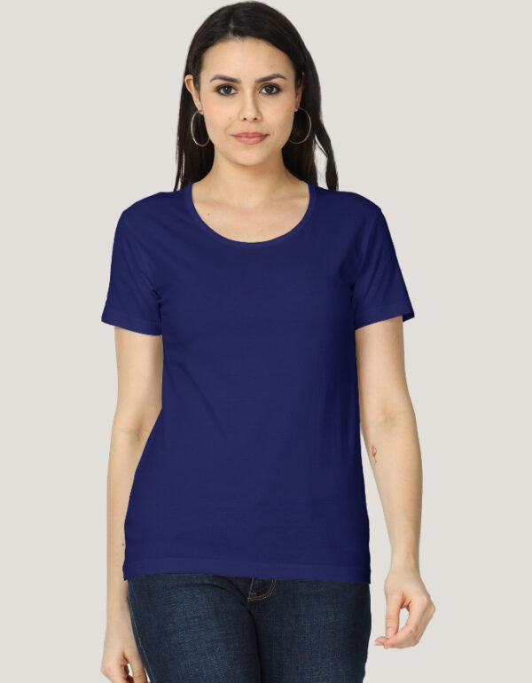 Solid Classic Crew Cotton T-Shirt for Women Dark | Soft, Stylish & Eco-Friendly | Plain