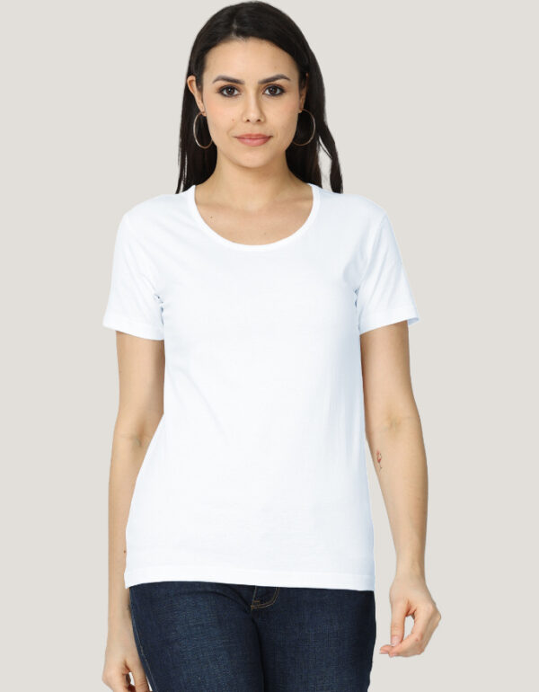 Solid Classic Crew Cotton T-Shirt for Women Light | Soft, Stylish & Eco-Friendly | Plain