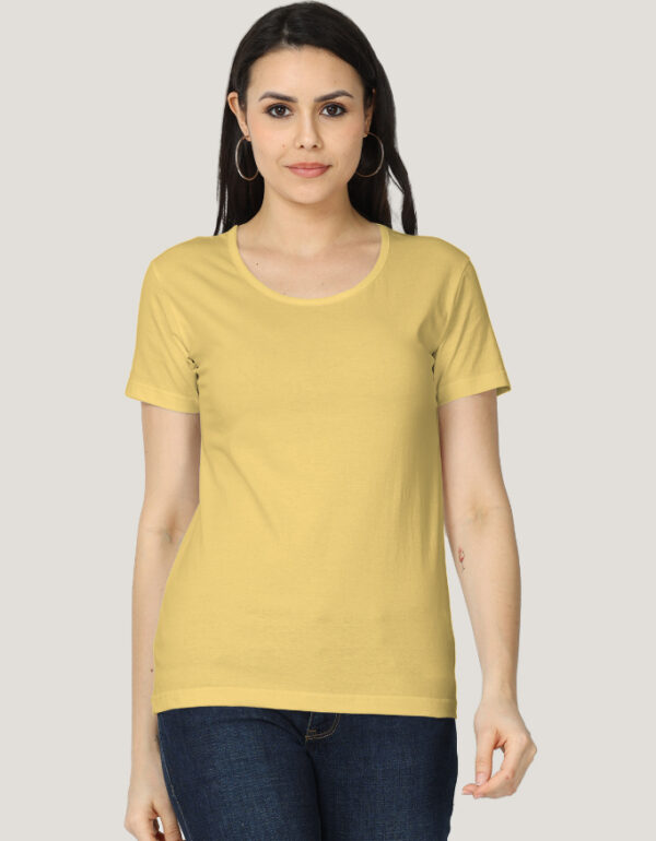 Solid Classic Crew Cotton T-Shirt for Women Light | Soft, Stylish & Eco-Friendly | Plain