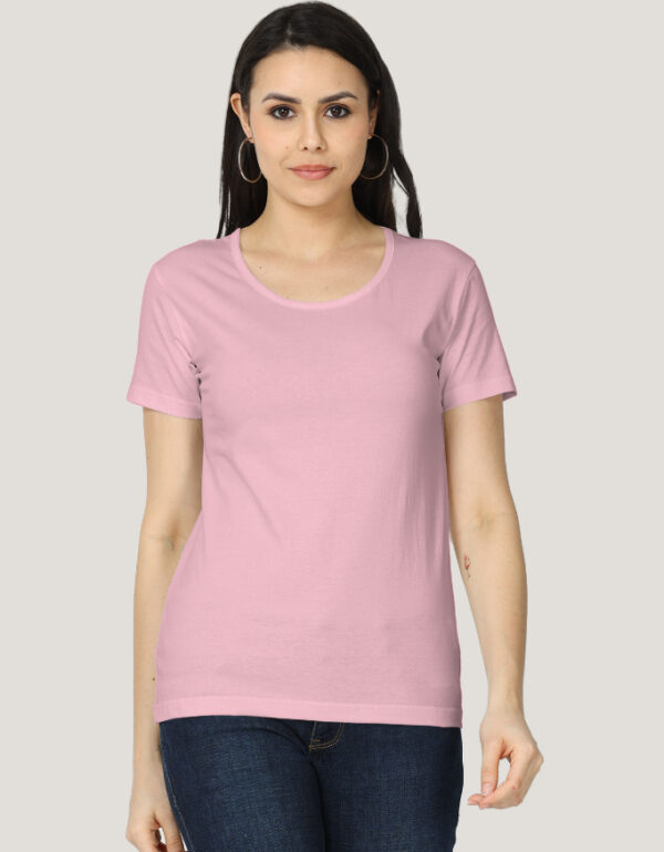 Solid Classic Crew Cotton T-Shirt for Women Light | Soft, Stylish & Eco-Friendly | Plain