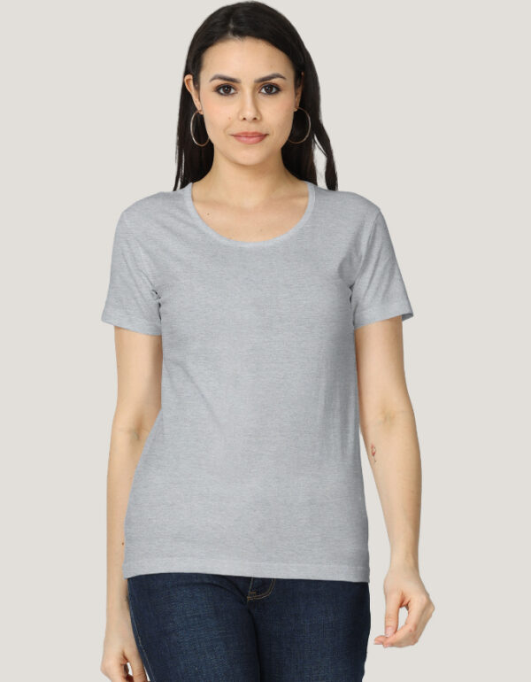 Solid Classic Crew Cotton T-Shirt for Women Light | Soft, Stylish & Eco-Friendly | Plain