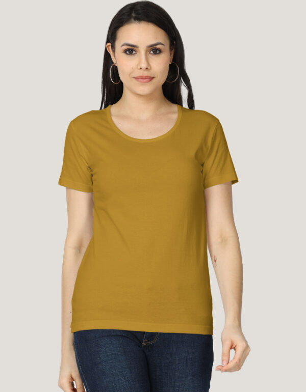 Solid Classic Crew Cotton T-Shirt for Women Dark | Soft, Stylish & Eco-Friendly | Plain