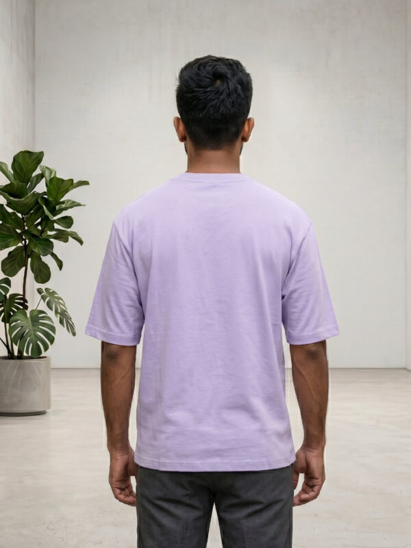 Ecothreadly Topographical Map Oversized T-Shirt For Men In Lavender Back
