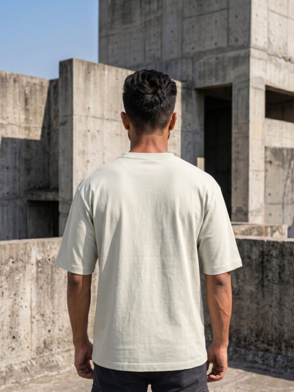 Ecothreadly Topographical Map Oversized T-Shirt For Men In Off White Back